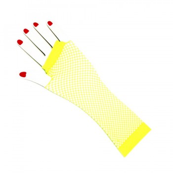 Gloves long fishnet Yellow BUY
